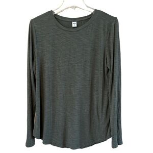Old Navy Luxe to crewneck long sleeves curved hem size medium